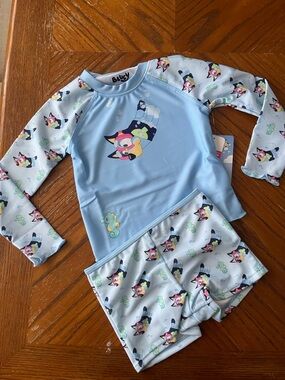 Bluey Kids Rash Guard Set with Seahorse Print